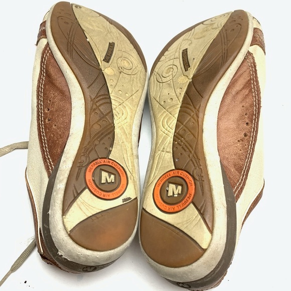 MERRELL PIROUETTE Brown Leather Canvas Shoes sz 6 - Picture 7 of 12